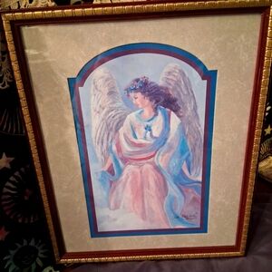"Angel Grace" Bettie Felder "Through Gods Grace" Signed Litho Print Framed USA